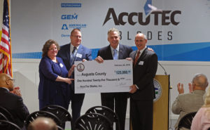 Governor Terry McAuliffe visits Accutec Blades in Verona, Va. Friday Feb. 26, 2016. (Photo by Norm Shafer).